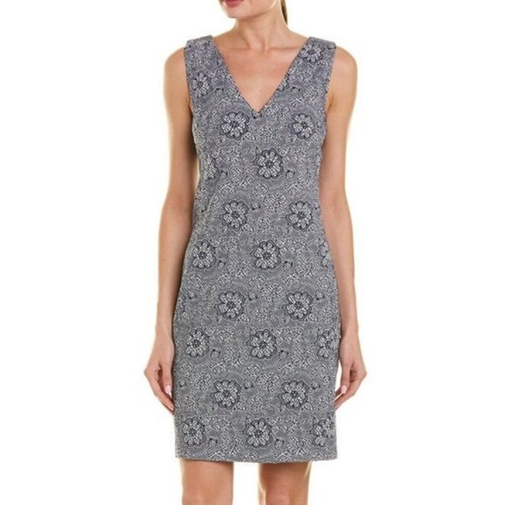 Karl Lagerfeld Paris Floral Jacquard Sheath Dress V-Neck Sleeveless Size 4 NWT